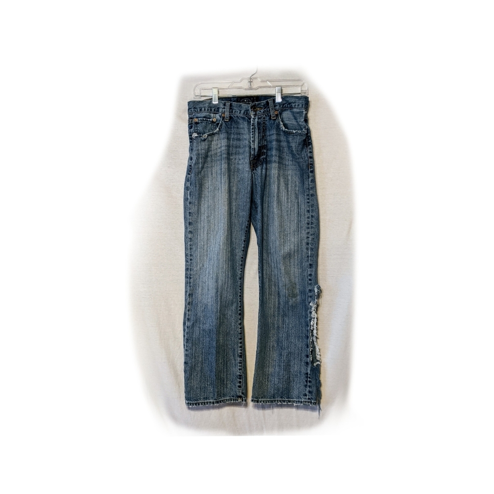 Lucky Brand Jean Mens 30x30 Blue Distress Vtg